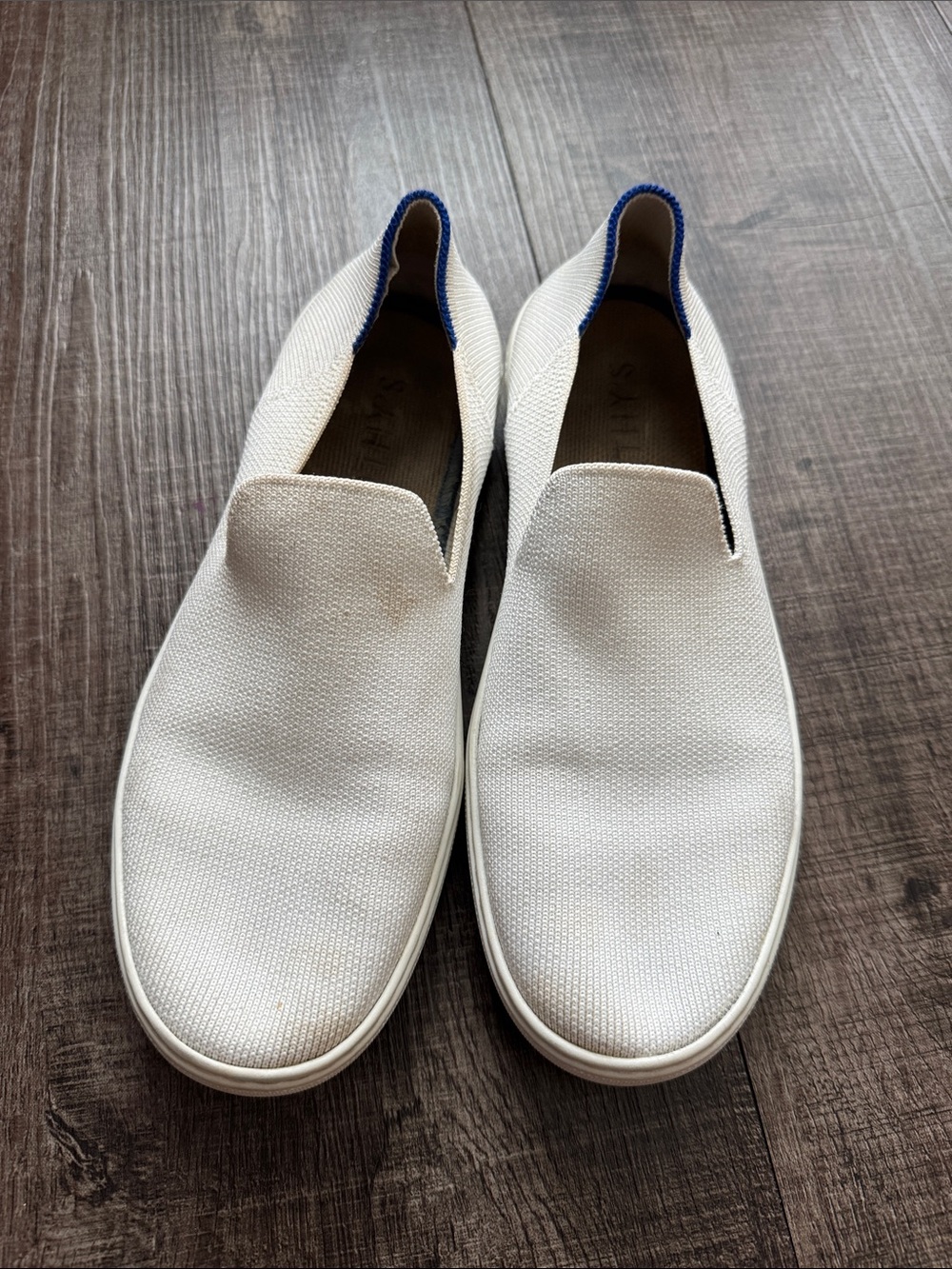 Rothy's White Slip-On Sneakers & Black Pointed Flats - Picture 6 of 11